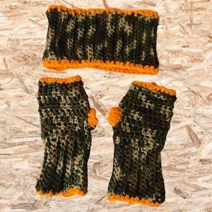 Ear warmer and fingerless gloves by Kaylee Crochet